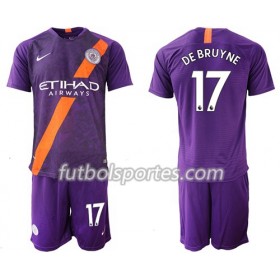 Camisetas Manchester City De Bruyne 17 Niño Tercera Equipacion 2018/2019